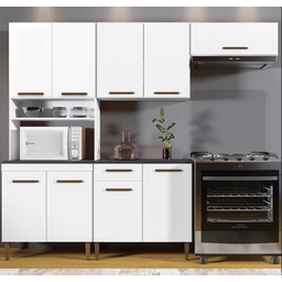 Cozinha Completa Atenas 9 Portas 1 Gavetas Kaiki Móveis - Branco - 1