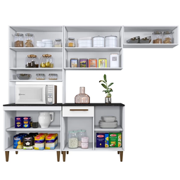 Cozinha Completa Atenas 9 Portas 1 Gavetas Kaiki Móveis - Branco - 3