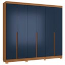 Ver imagem 1 de Guarda-roupa Casal 6 Portas Kappesberg Cb02r582, Azul, 242 Cm