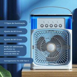 Mini Ar Cond. 4 em 1 Ventilador Umidificador 10w 600ml - 3