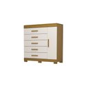 Ver imagem 1 de Cômoda Acp Móveis Rayane Prime 5gav C/sapateira 100% Mdf (cinamomo/off White)
