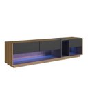 Ver mais imagens de Rack para TV até 55 Polegadas com LED 136cm 3 Gavetas e 1 Nicho Marrom Mel/Grafite