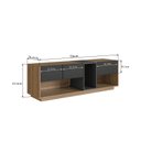 Ver imagem 3 de Rack para TV até 55 Polegadas com LED 136cm 3 Gavetas e 1 Nicho Marrom Mel/Grafite