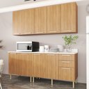 Ver imagem 1 de Cozinha Compacta Freijó L200cm 9 Portas 3 Gavetas Cz1100 Cor: Freijó