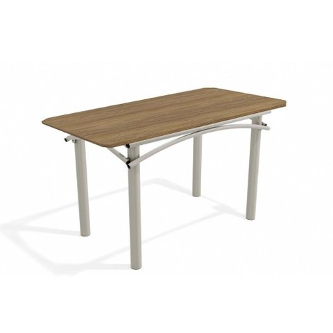 Mesa de Cozinha Elba c/ Tampo 1,60cm Niquel/Nogueira - Kappesberg