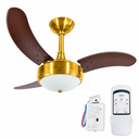 Ver imagem 1 de Ventilador de Teto Infinity Lux 2003 Dourado 3 Pás Tabaco com Controle Remoto