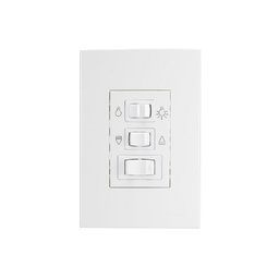 Conjunto Controle de Ventilador Bivolt Branco Clean - 1