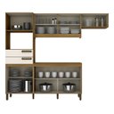 Ver imagem 3 de Kit Cozinha Armário Balcão Nicho B107 Com 7 Portas 2 Gavetas Nature / Off White - Briz Móveis