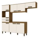 Ver imagem 2 de Kit Cozinha Armário Balcão Nicho B107 Com 7 Portas 2 Gavetas Nature / Off White - Briz Móveis