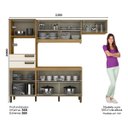 Ver imagem 4 de Kit Cozinha Armário Balcão Nicho B107 Com 7 Portas 2 Gavetas Nature / Off White - Briz Móveis
