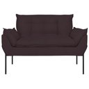 Ver imagem 3 de Poltrona Sofá Luxo Base Metal Preto Recepção Escritório Cinza