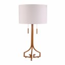 Ver imagem 1 de Abajur de mesa lucerna ouro fosco com pantalha branca
