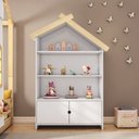 Ver imagem 1 de Estante Infantil Casinha MDF/Madeira 2 Portas Casatema MadeiraOriginals Branco/Marrom