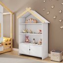 Ver imagem 5 de Estante Infantil Casinha MDF/Madeira 2 Portas Casatema MadeiraOriginals Branco/Marrom