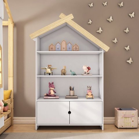 Estante Infantil Casinha Mdf/madeira 2 Portas Casatema MadeiraOriginals