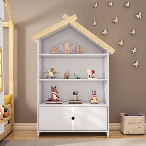 Estante Infantil Casinha Mdf/madeira 2 Portas Casatema MadeiraOriginals