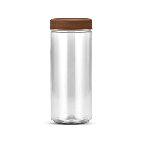 12un Pote Multiuso Plástico Bazar 1400ml com Tampa Amadeirado G1124 Galvanotek