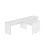 Mesa L Escritório 2 Lugares 3,00m X 1,50m Pés Painel F5 Cor:branco - 1