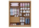 Ver imagem 2 de Guarda Roupa Casal Athenas 2 Portas Ripado 3 Gavetas com Espelho sem Pés - D Doro Cinamomo/Off White