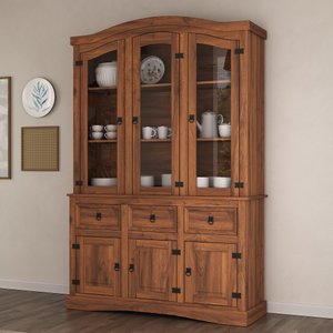 Cristaleira Balcão 3 Portas com Vidro 3 Gavetas com Oratório