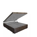 Ver imagem 2 de Base Box Baú Víúva Luxo Blindado AColchoes Suede Marrom 49x128x188