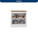 Ver imagem 4 de Balcão com Tampo 80cm 2 Portas Yescasa Unna Branco/Azul