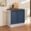 Ver imagem 1 de Balcão com Tampo 80cm 2 Portas Yescasa Unna Branco/Azul