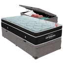 Ver imagem 1 de Cama Box Baú Cinza e Colchão Elegant Molas Ensacadas Solteiro Ortobom