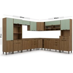 Cozinha Compacta 13 Peças 21 Portas 9 Gavetas Paris - 16