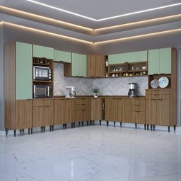Cozinha Compacta 13 Peças 21 Portas 9 Gavetas Paris - 1