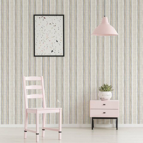 Papel de Parede Listrado com Efeito de Textura Linha - Rayas