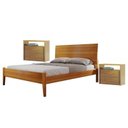 Ver imagem 1 de Conjunto Quarto de Casal Cama com 2 Mesas de Cabeceira 2 Gavetas