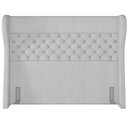 Ver imagem 3 de Cabeceira Cama Box Queen 160 Cm P05 Madrid Linho Cinza Claro- Lyam Decor