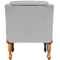 Kit 02 Poltronas Decorativa Grécia no Linho - Dritex Decor:linho Cinza - 6