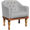 Kit 02 Poltronas Decorativa Grécia no Linho - Dritex Decor:linho Cinza - 4