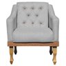 Kit 02 Poltronas Decorativa Grécia no Linho - Dritex Decor:linho Cinza - 3