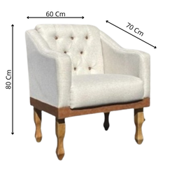 Kit 02 Poltronas Decorativa Grécia no Linho - Dritex Decor:linho Cinza - 8