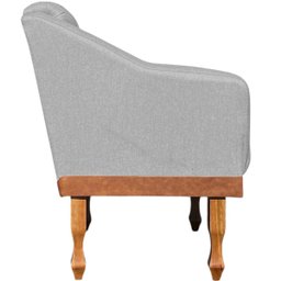 Kit 02 Poltronas Decorativa Grécia no Linho - Dritex Decor:linho Cinza - 5