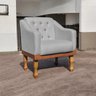Kit 02 Poltronas Decorativa Grécia no Linho - Dritex Decor:linho Cinza - 2