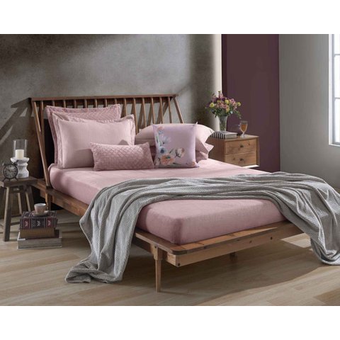 Lençol King Plush Inove Liso 193x203 cm Rosa Poema Hedrons
