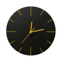 Ver imagem 1 de Relógio de Parede Minimalista Preto Fosco com Ponteiros Amarelos 30cm