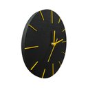 Ver imagem 2 de Relógio de Parede Minimalista Preto Fosco com Ponteiros Amarelos 30cm