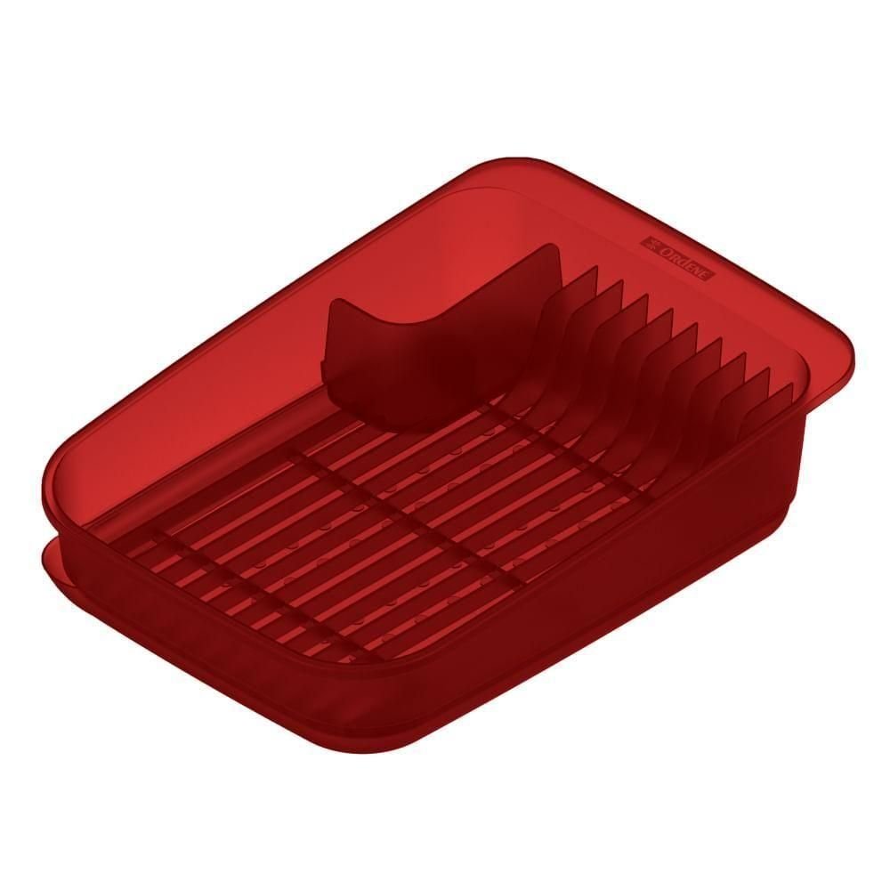 Escorredor de Louça Plástico Vermelho Utti Ordene - 2