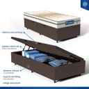 Ver mais imagens de Cama Box Baú com Colchão de Molas Ensacadas Double Face Pillow Euro Alfa Probel Solteiro 88cm