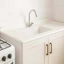 Ver imagem 2 de Pia de Cozinha Mármore Sintético 55x180cm Cuba Fibra: Bege