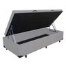 Base Cama Box Baú Solteiro Couro Sintético Cinza 43x88x188 - 1