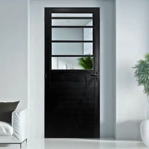 Porta Basculante Lambril Alumínio 2,10 X 80 Lado Esquerdo Preto Hale Esquadrias