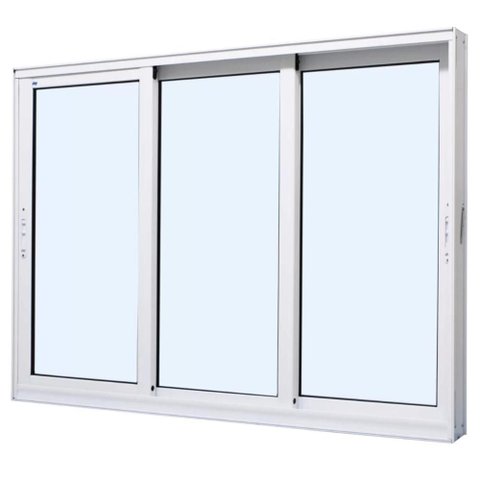 Janela de Correr Alumínio Branco 03 Folhas Maxx - 100x150