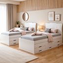 Ver imagem 1 de Conjunto 2 Cama Solteiro 5 Gavetas Júlia Branco