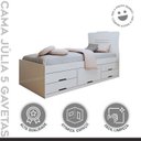 Ver imagem 3 de Conjunto 2 Cama Solteiro 5 Gavetas Júlia